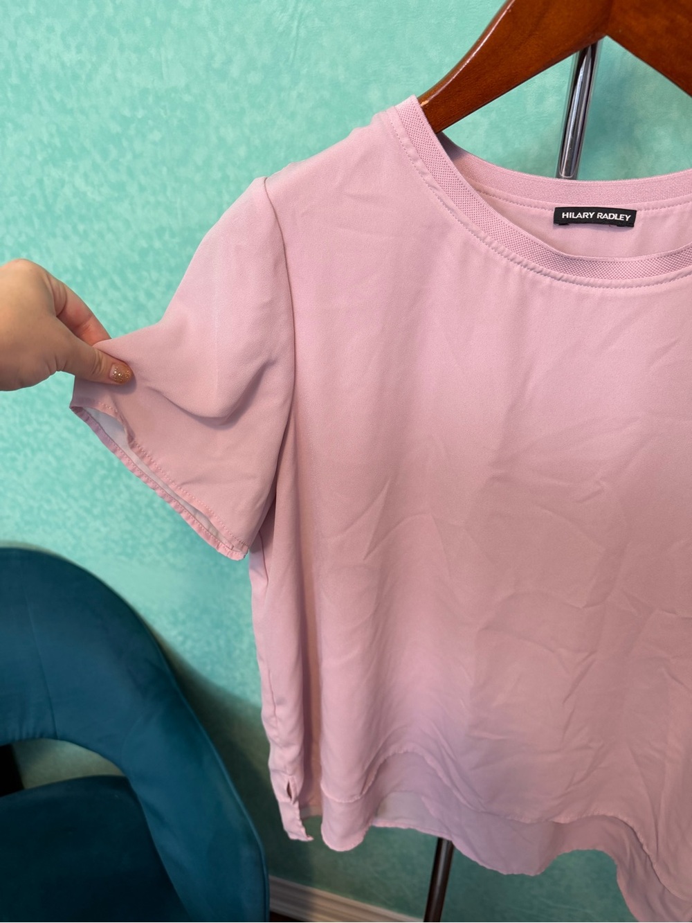 ✨💕Hilary Radley Tiered Pink Short-Sleeve Women's Top